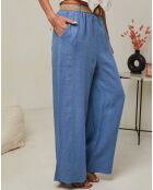 Laureannie indigobroek van 100% linnen