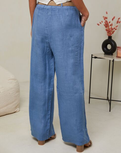 Laureannie indigobroek van 100% linnen