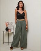 Pantalon 100% Lin Laureannie kaki