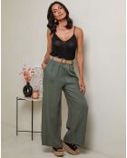 Pantalon 100% Lin Laureannie kaki