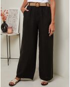Pantalon 100% Lin Laureannie noir