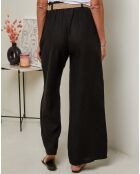 Pantalon 100% Lin Laureannie noir