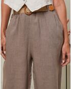 Pantalon 100% Lin Laureannie taupe