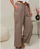 Pantalon 100% Lin Laureannie taupe