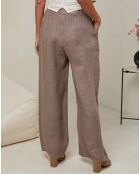 Pantalon 100% Lin Laureannie taupe