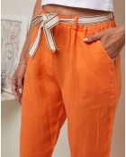 Pantalon 100% Lin Mary orange