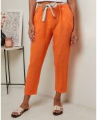 Pantalon 100% Lin Mary orange