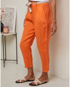 Pantalon 100% Lin Mary orange