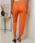 Pantalon 100% Lin Mary orange