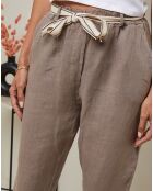 Pantalon 100% Lin Mary taupe