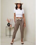 Pantalon 100% Lin Mary taupe