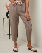Pantalon 100% Lin Mary taupe