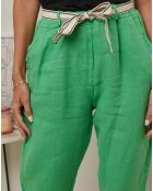 Pantalon 100% Lin Mary vert