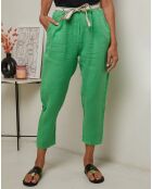 Pantalon 100% Lin Mary vert