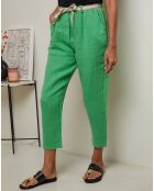 Pantalon 100% Lin Mary vert