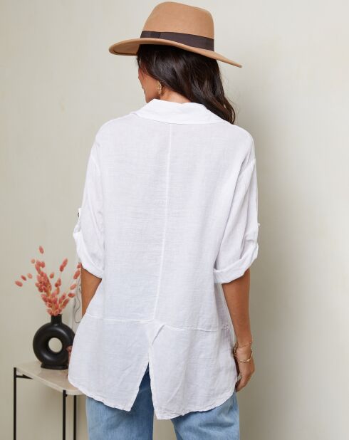 Imani wit overhemd van 100% linnen