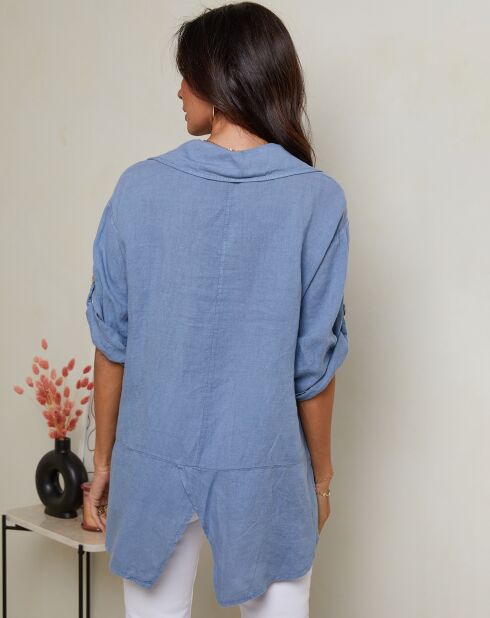 Indigo Imani overhemd van 100% linnen