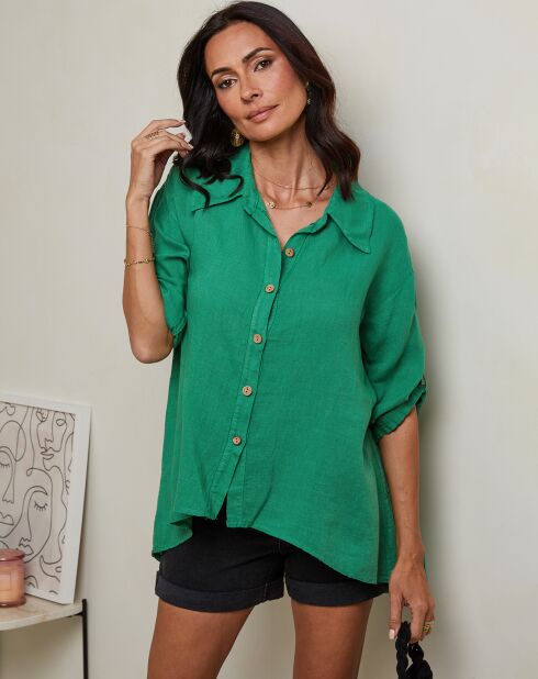Chemise 100% Lin Imani verte