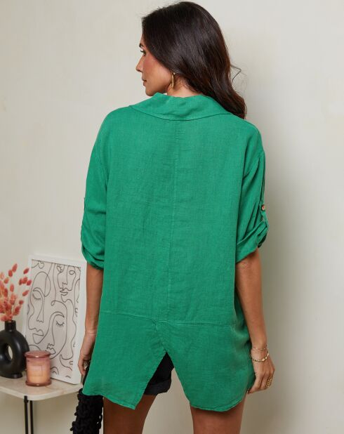 Chemise 100% Lin Imani verte