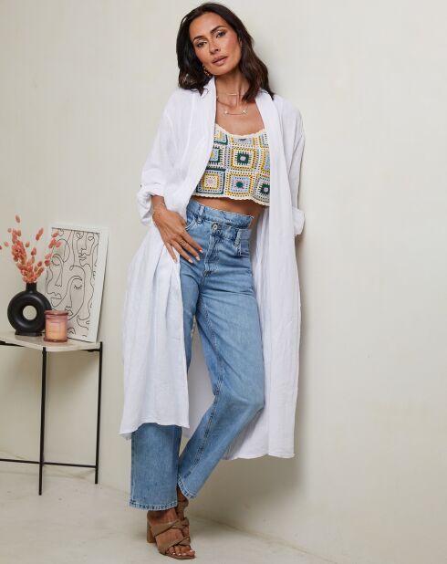 Gilet 100% Lin Tehani blanc