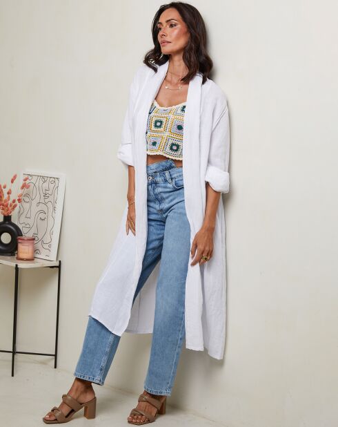 Gilet 100% Lin Tehani blanc