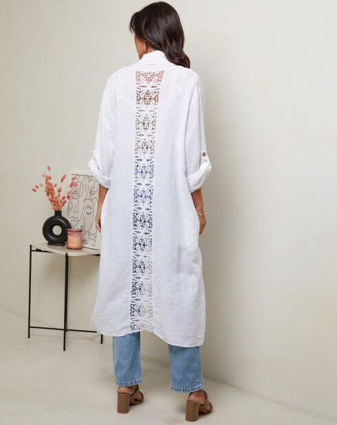 Gilet 100% Lin Tehani blanc