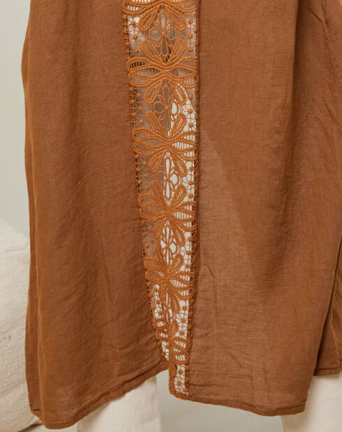 Camel Tehani vest van 100% linnen