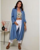 Gilet 100% Lin Tehani indigo