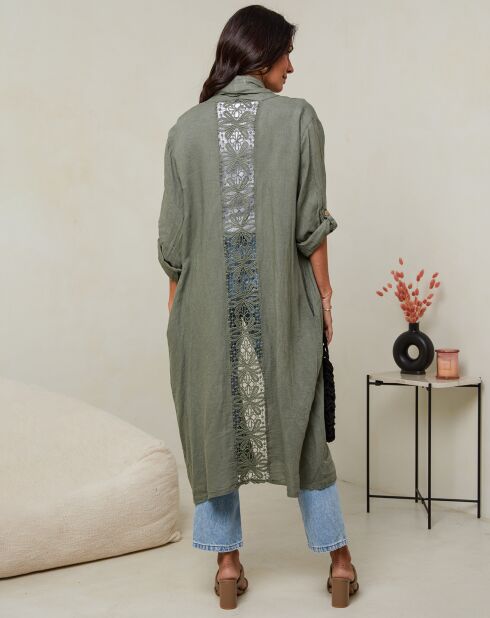 Gilet 100% Lin Tehani kaki