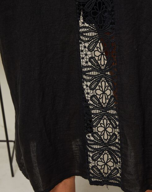 Gilet 100% Lin Tehani noir