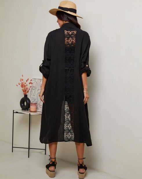 Gilet 100% Lin Tehani noir