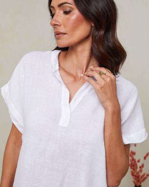 Beiges Rhodia-Kleid aus 100% Leinen