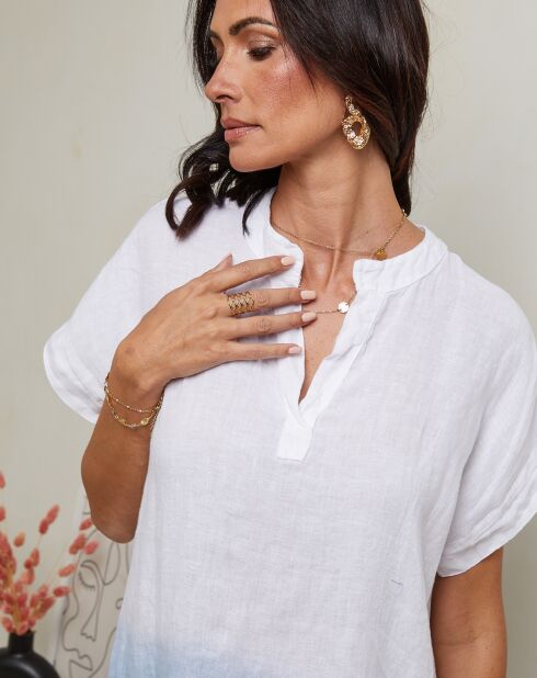 Indigofarbenes Rhodia-Kleid aus 100% Leinen