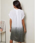 Robe 100% Lin Rhodia kaki