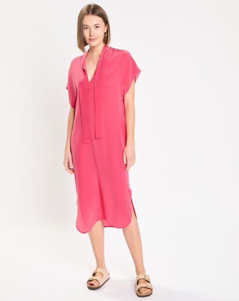 Rosafarbenes Kleid aus Seidenmischung