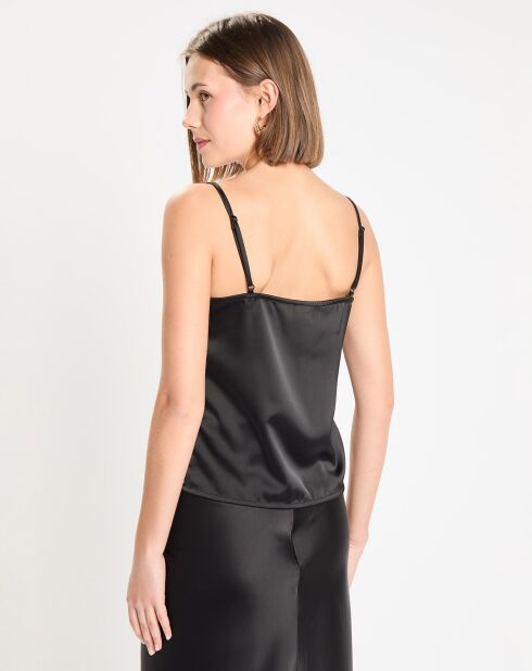Capri schwarzes Satin-Top