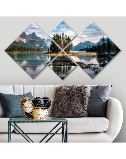 Dekoratives Gemälde 4 Stück Mehrfarbige Landschaft - 60x115 cm