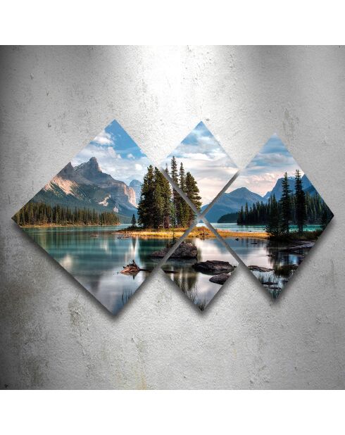 Dekoratives Gemälde 4 Stück Mehrfarbige Landschaft - 60x115 cm