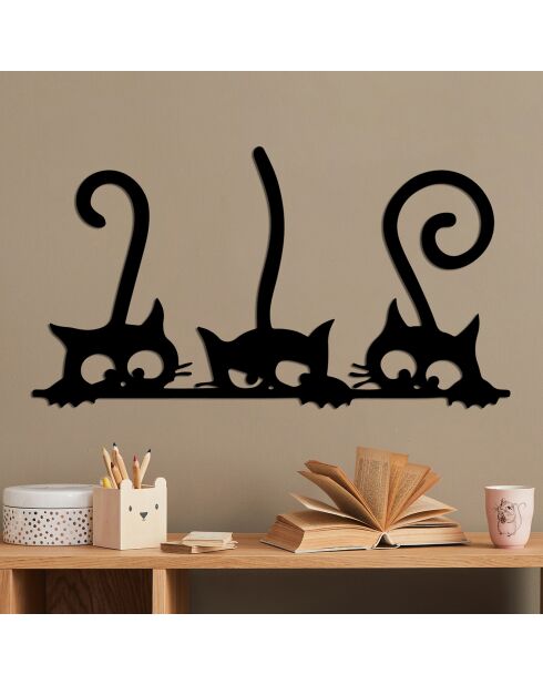 Décoration murale chatons multicolore - 60x33 cm