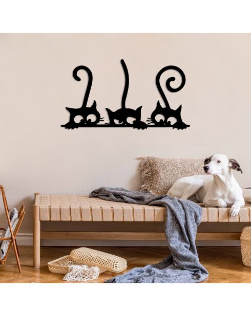 Décoration murale chatons multicolore - 60x33 cm