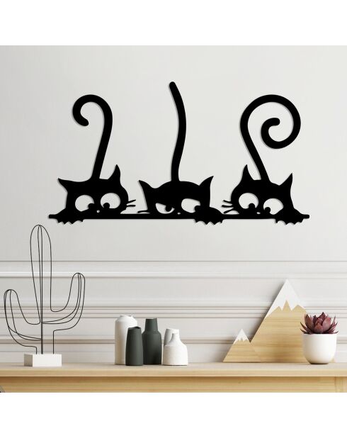 Décoration murale chatons multicolore - 60x33 cm