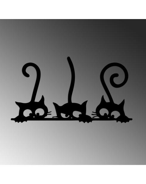 Décoration murale chatons multicolore - 60x33 cm