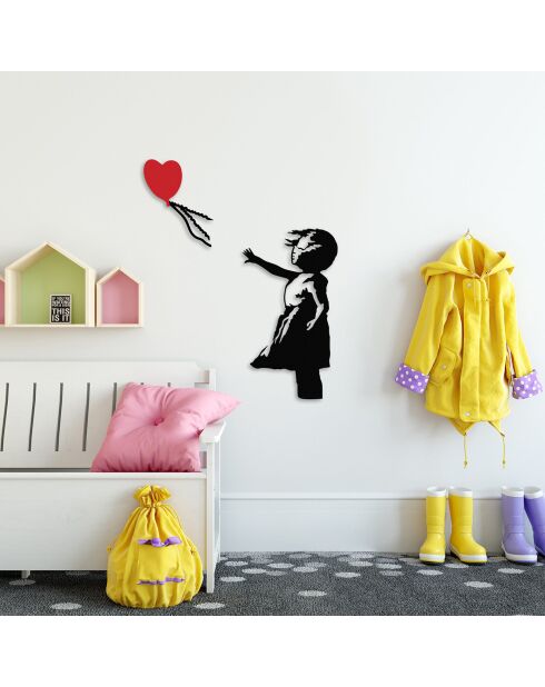 Veelkleurige wanddecoratie geïnspireerd op Banksy - 105x85 cm