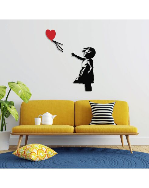 Veelkleurige wanddecoratie geïnspireerd op Banksy - 105x85 cm