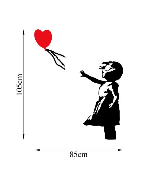Veelkleurige wanddecoratie geïnspireerd op Banksy - 105x85 cm