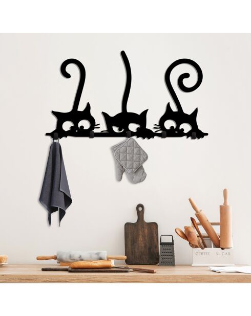 Décoration murale cuisine chatons multicolore - 60x37 cm