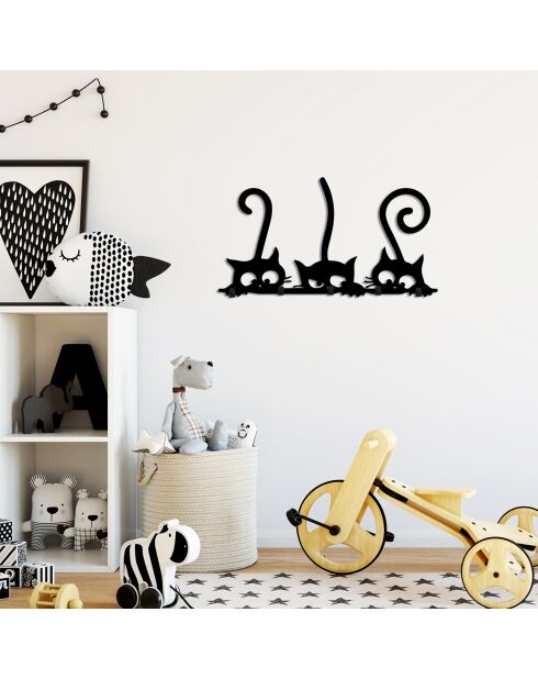 Décoration murale cuisine chatons multicolore - 60x37 cm