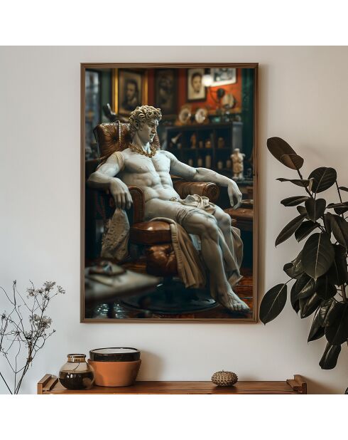 Gerahmtes dekoratives Gemälde Mehrfarbige Statue - 50x70x3,5 cm