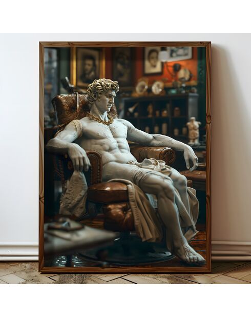 Gerahmtes dekoratives Gemälde Mehrfarbige Statue - 50x70x3,5 cm