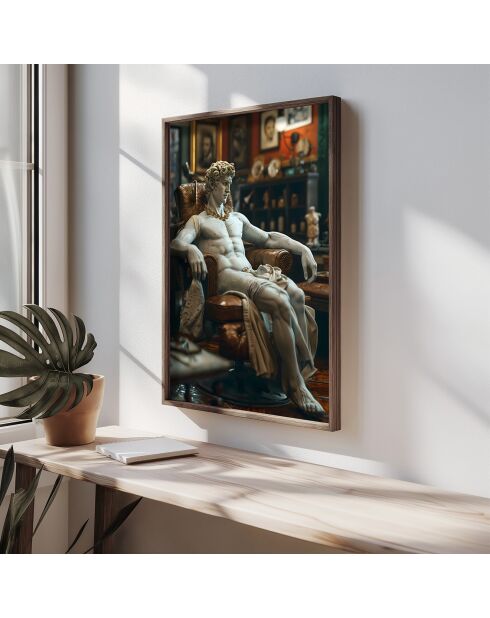 Gerahmtes dekoratives Gemälde Mehrfarbige Statue - 50x70x3,5 cm
